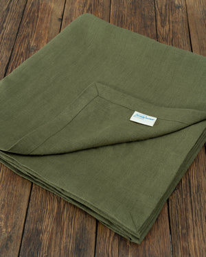 Linen Tablecloth, Olive Green